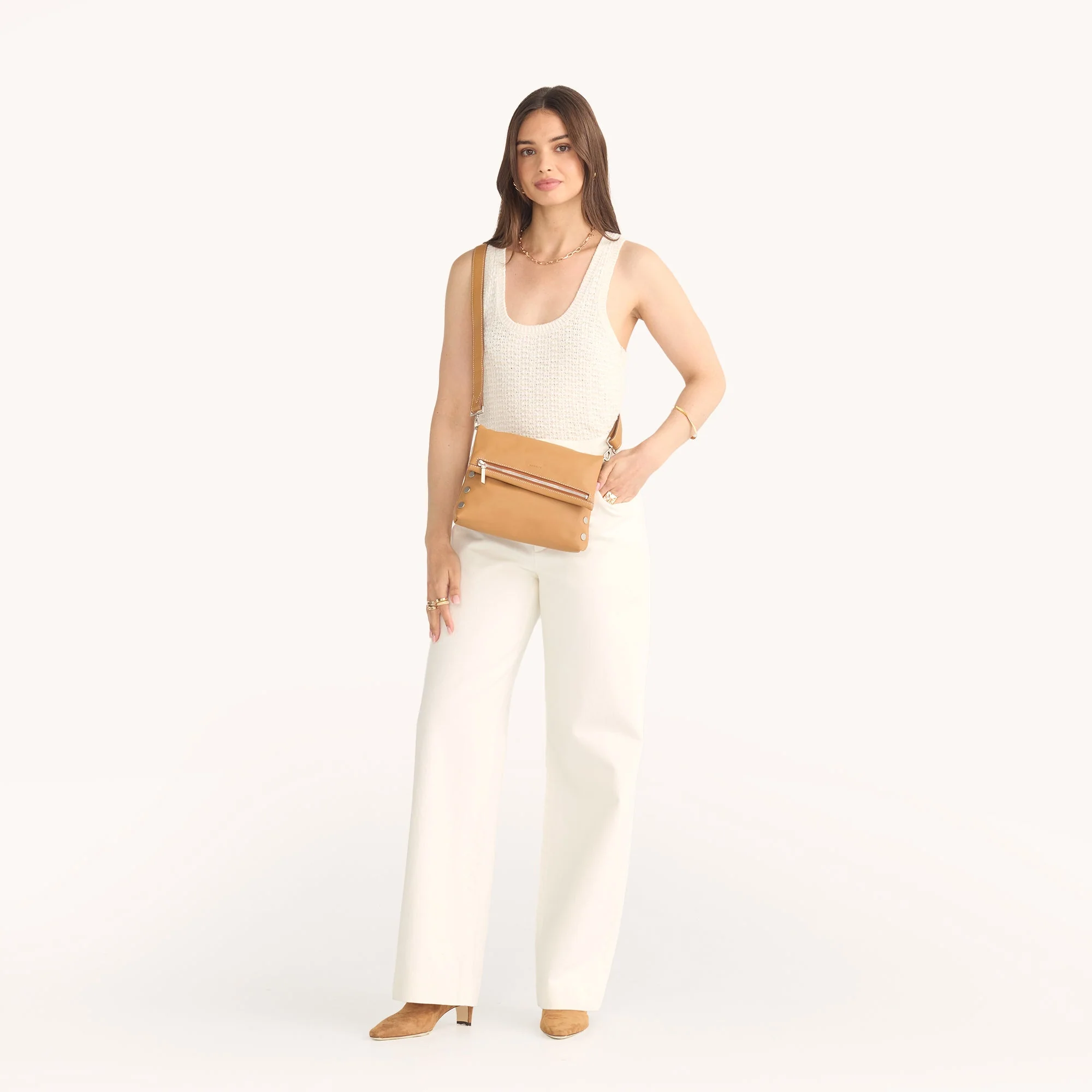 Hammitt Medium VIP Crossbody Bag, Oak Edge and Brushed Silver Dial