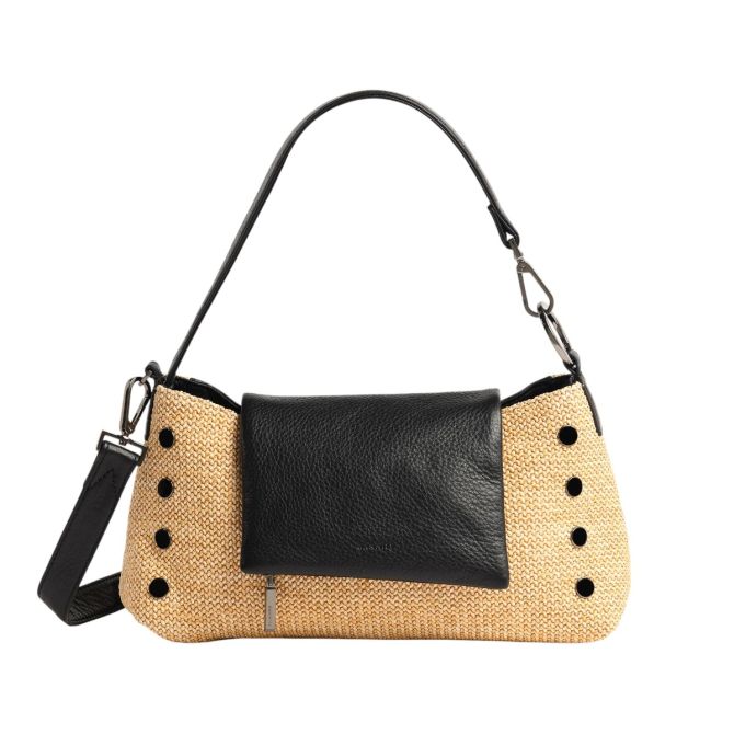 Hammitt VIP Satchel Shoulder Bag, Chaparral Raffia and Gunmetal Hardware