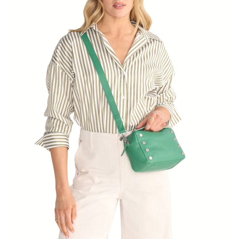 Hammitt Evan Small Crossbody, Lime Zest and Brushed Silver Hardware