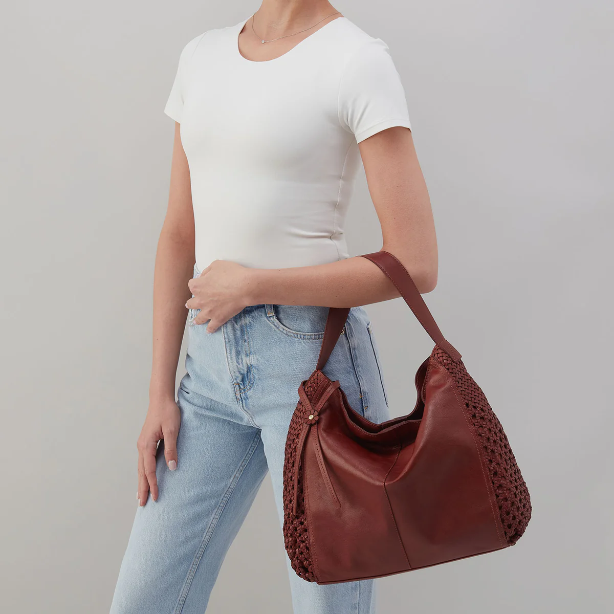 HOBO Hazel Hobo Shoulder Bag, Chestnut