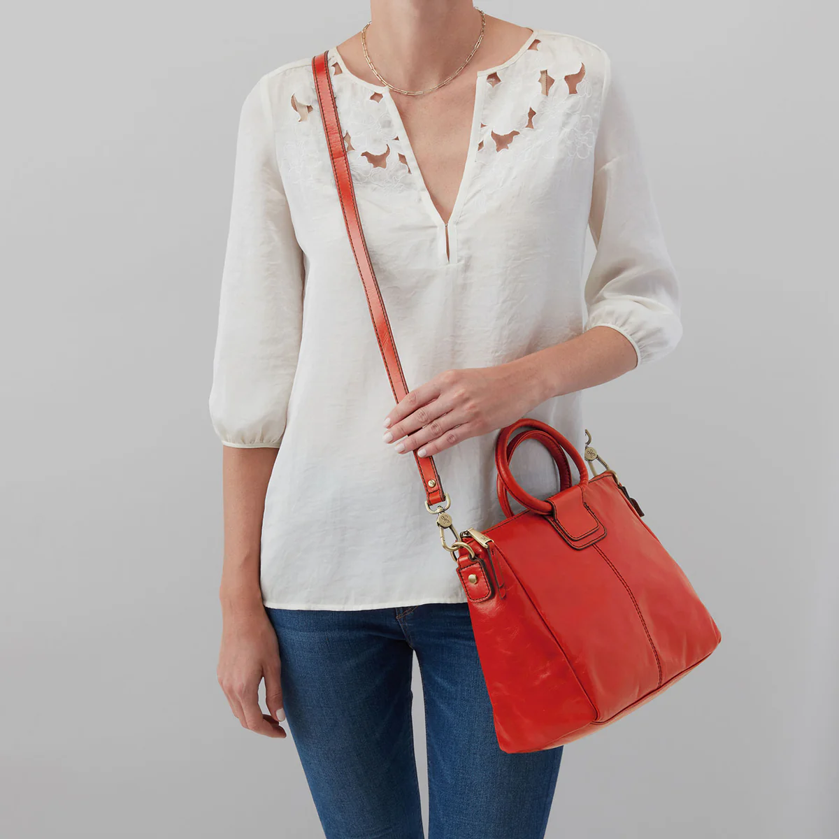 HOBO Sheila Medium Satchel Crossbody Bag, Grenadine