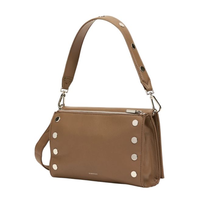 Hammitt Montana Small Clutch Handbag, Dune and Silver Hardware