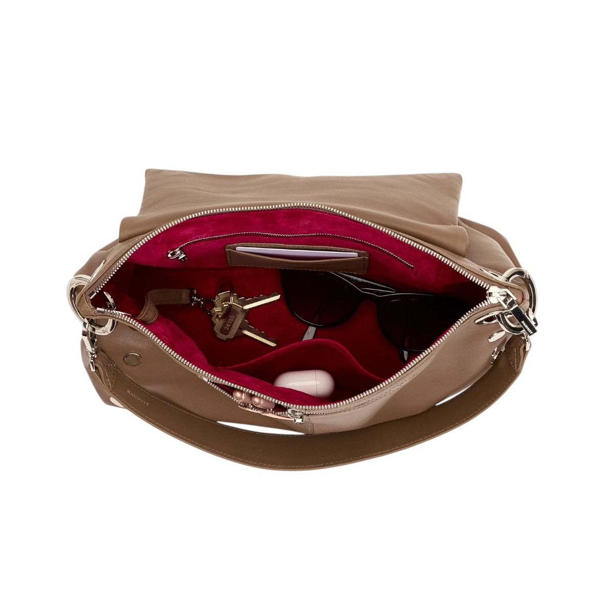 Hammitt VIP Grand Shoulder Bag, Dune and Silver Hardware