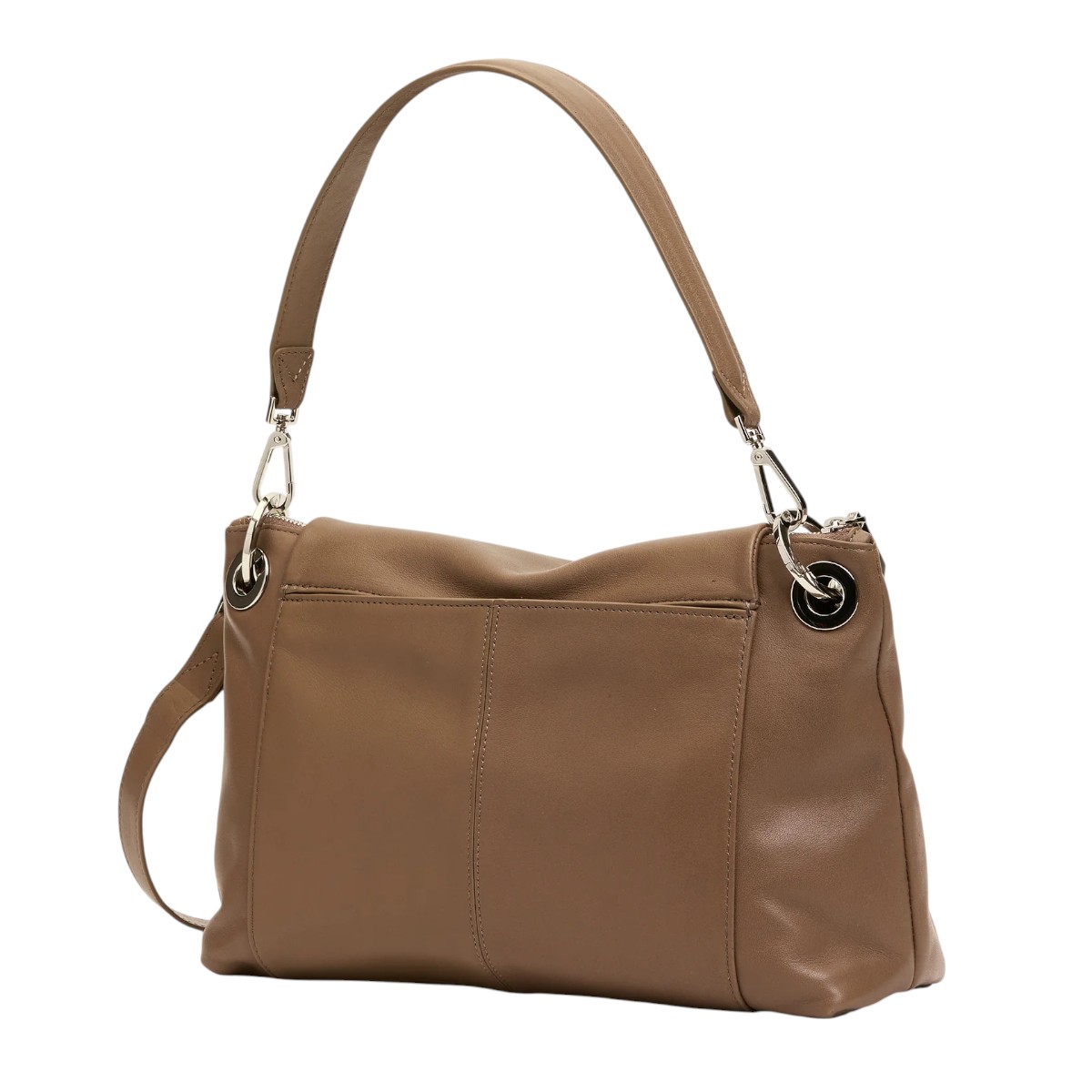 Hammitt VIP Grand Shoulder Bag, Dune and Silver Hardware