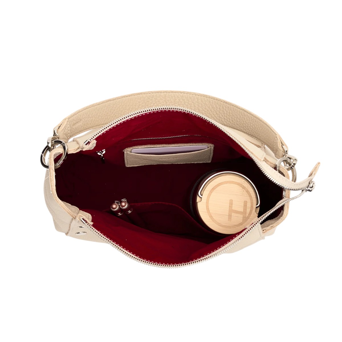 Hammitt Bryant Large Shoulder Bag, Limestone and Silver Hardware