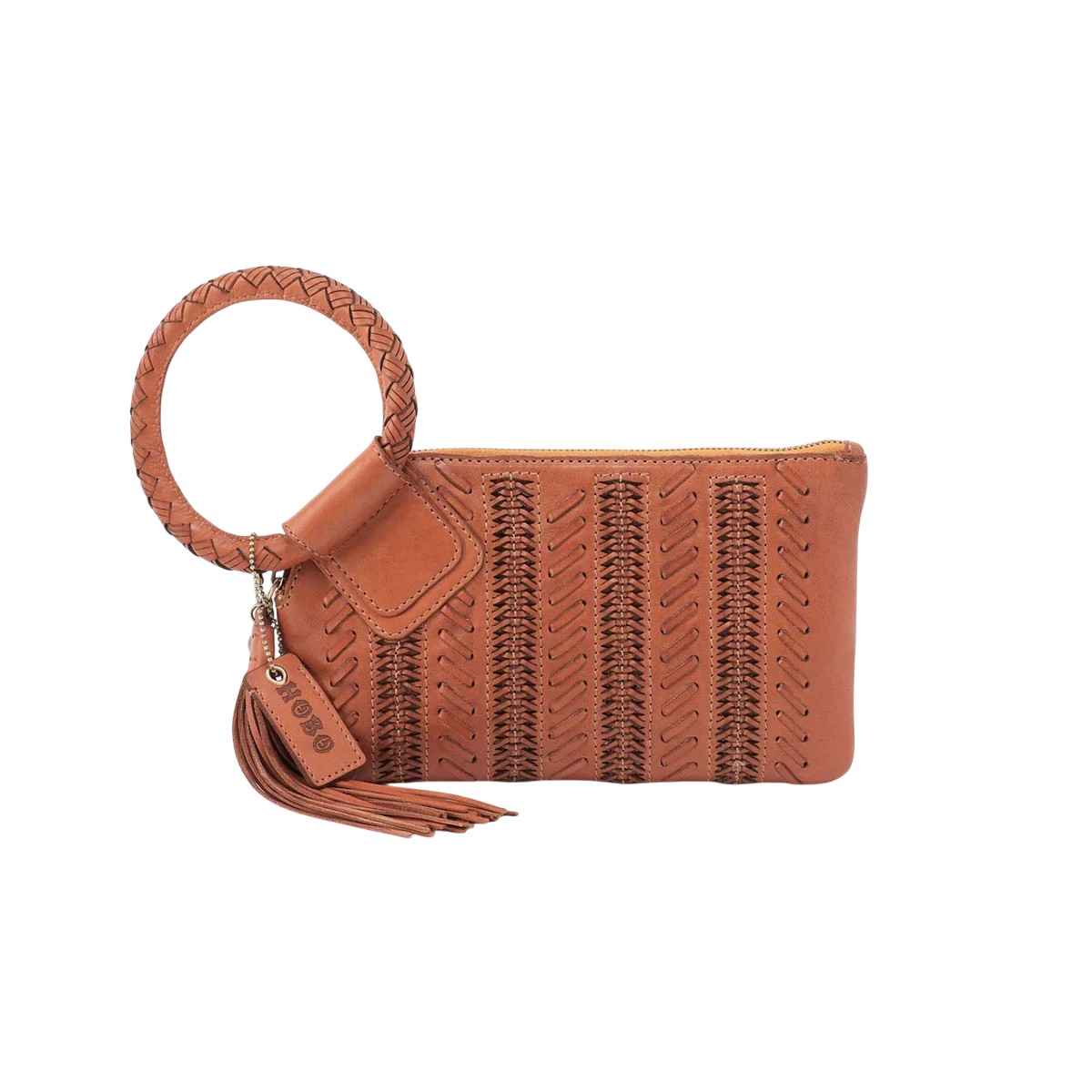 HOBO Sable Wristlet, Washed Leather Harvest Wheat