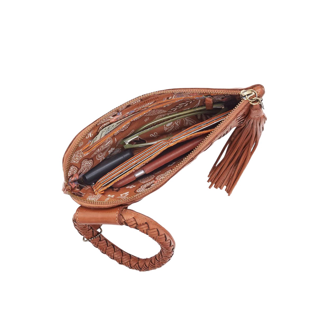 HOBO Sable Wristlet, Washed Leather Harvest Wheat