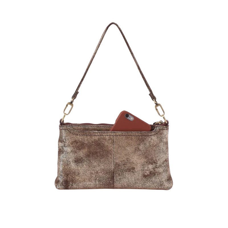 HOBO Darcy Crossbody, Cocoa Platinum Metallic Leathe r