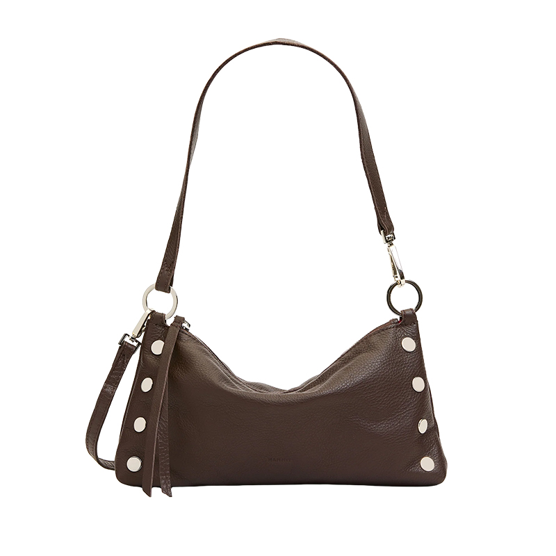 Hammitt Kyle Small Shoulder Bag, Espresso Pebble and Silver Hardware