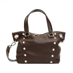 Hammitt Daniel Medium Top Handle Bag, Orchestra Brown and Gunmetal