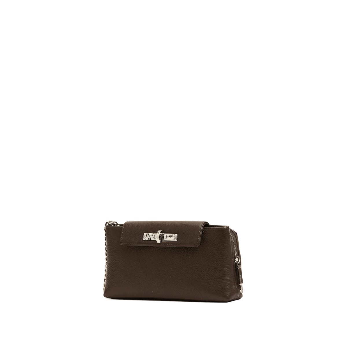 Hammitt Charlette Small Crossbody, Espresso Pebble and Silver Hardware