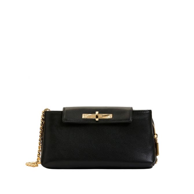 Hammitt Charlotte Small Crossbody Clutch, Black and Yellow Gold Tone Hardware