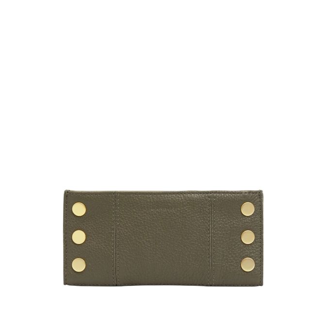 Hammitt 110 North Wallet, Olive and Brushed Yellow Gold Tone Hardware