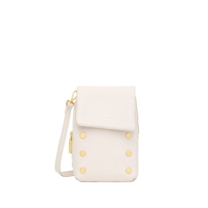 Hammitt VIP Mobile Crossbody, Calla Lily White and Brushed Yellow Gold Tone Hardware