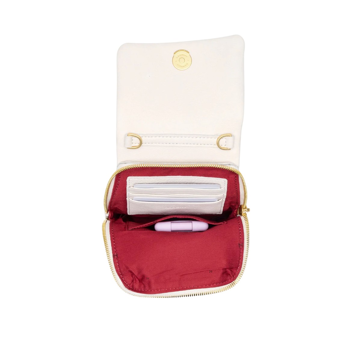 Hammitt VIP Mobile Crossbody, Calla Lily White and Brushed Yellow Gold Tone Hardware