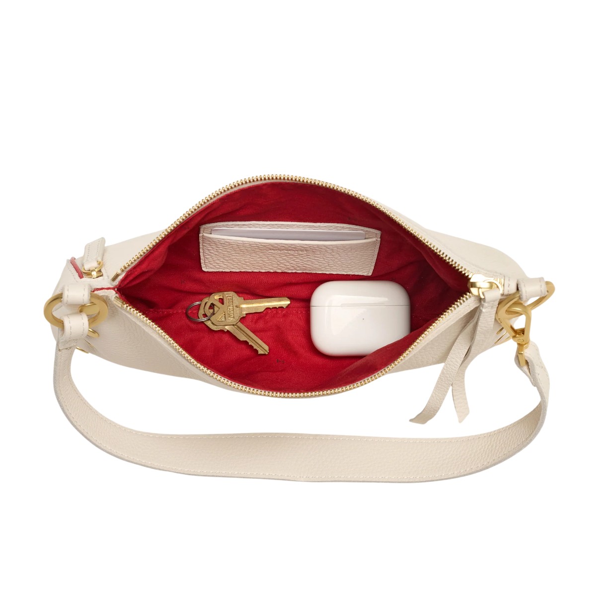 Hammitt Kyle Small Shoulder Bag, Calla Lily White and Brushed Yellow Gold Tone Hardware