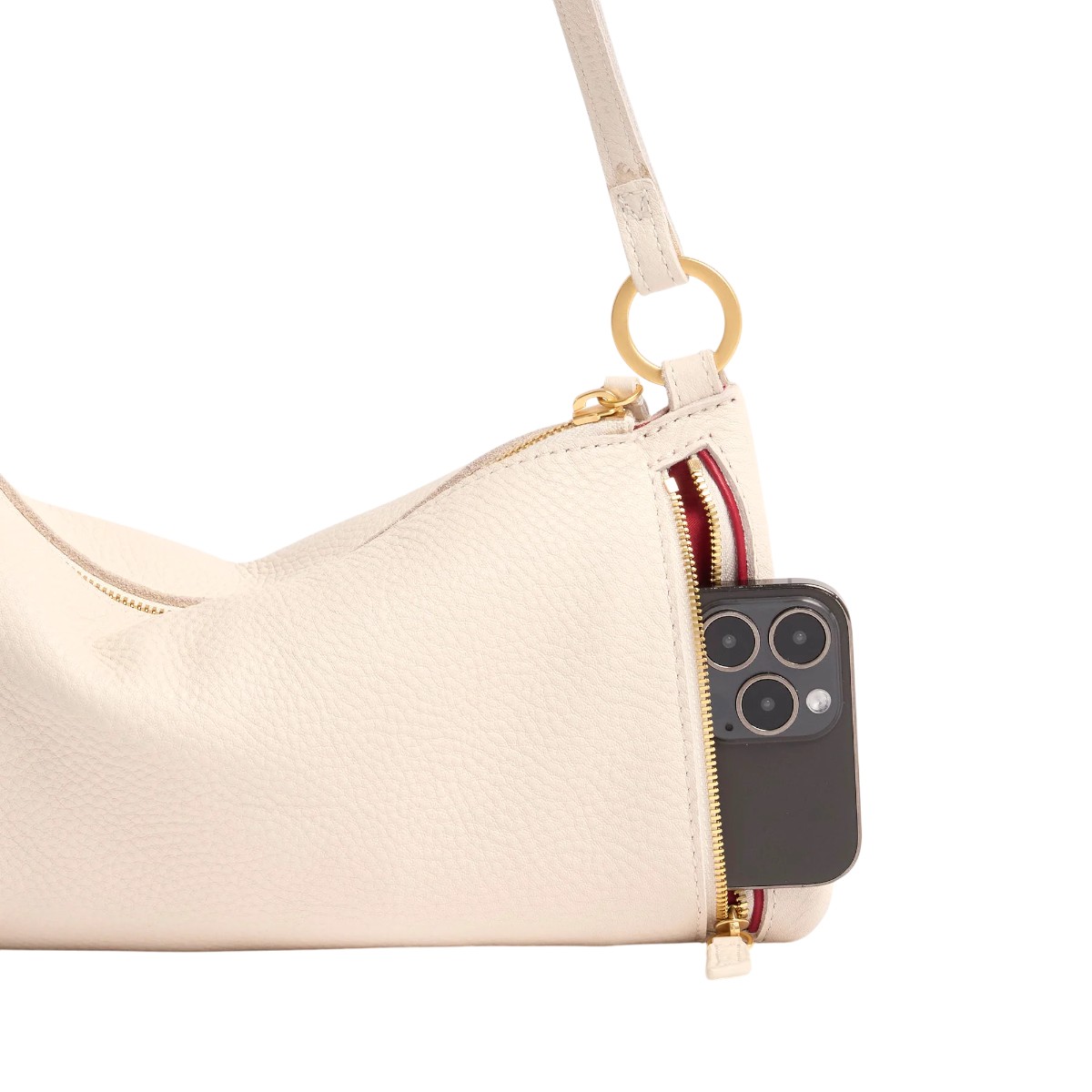 Hammitt Kyle Small Shoulder Bag, Calla Lily White and Brushed Yellow Gold Tone Hardware