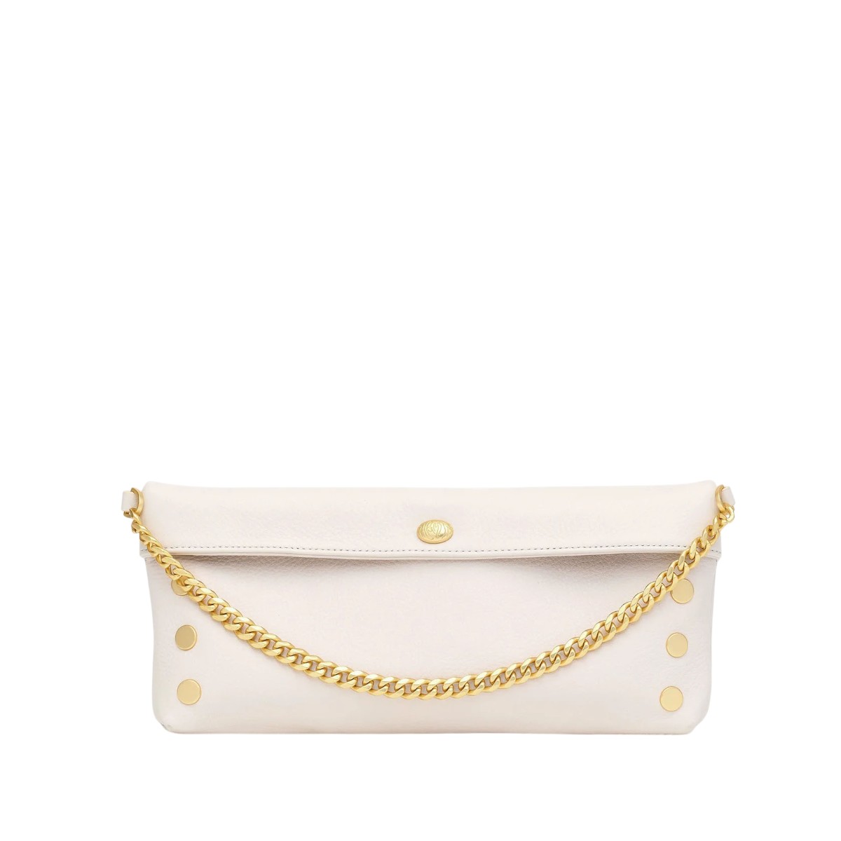 Hammitt Invitation Clutch, Calla Lily White and Brushed Yellow Gold Tone Hardware