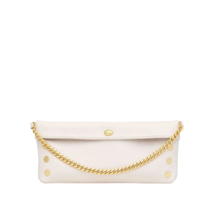 Hammitt Invitation Clutch, Calla Lily White and Brushed Yellow Gold Tone Hardware