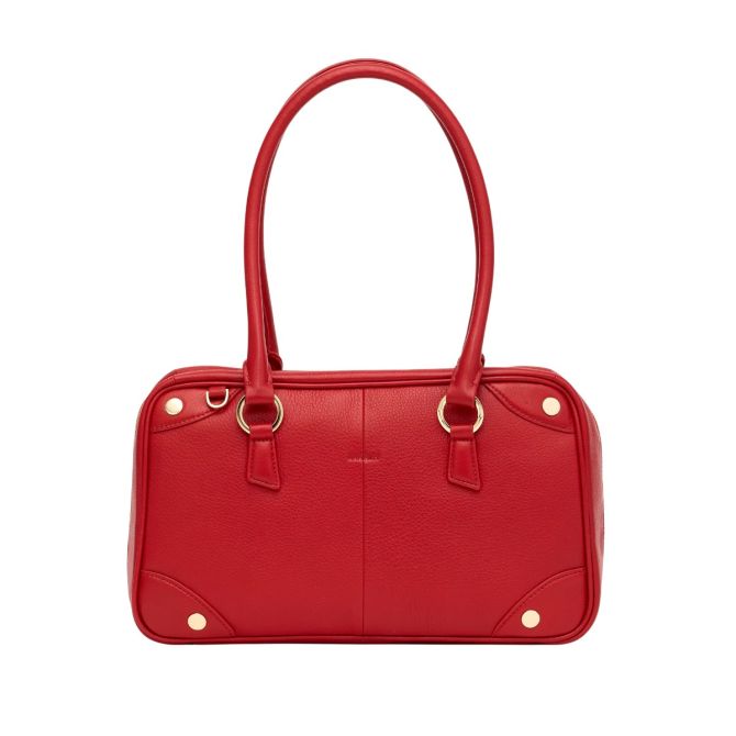Hammitt Meredith Medium Top Handle Bag, Chili Red and Yellow Gold Tone Hardware