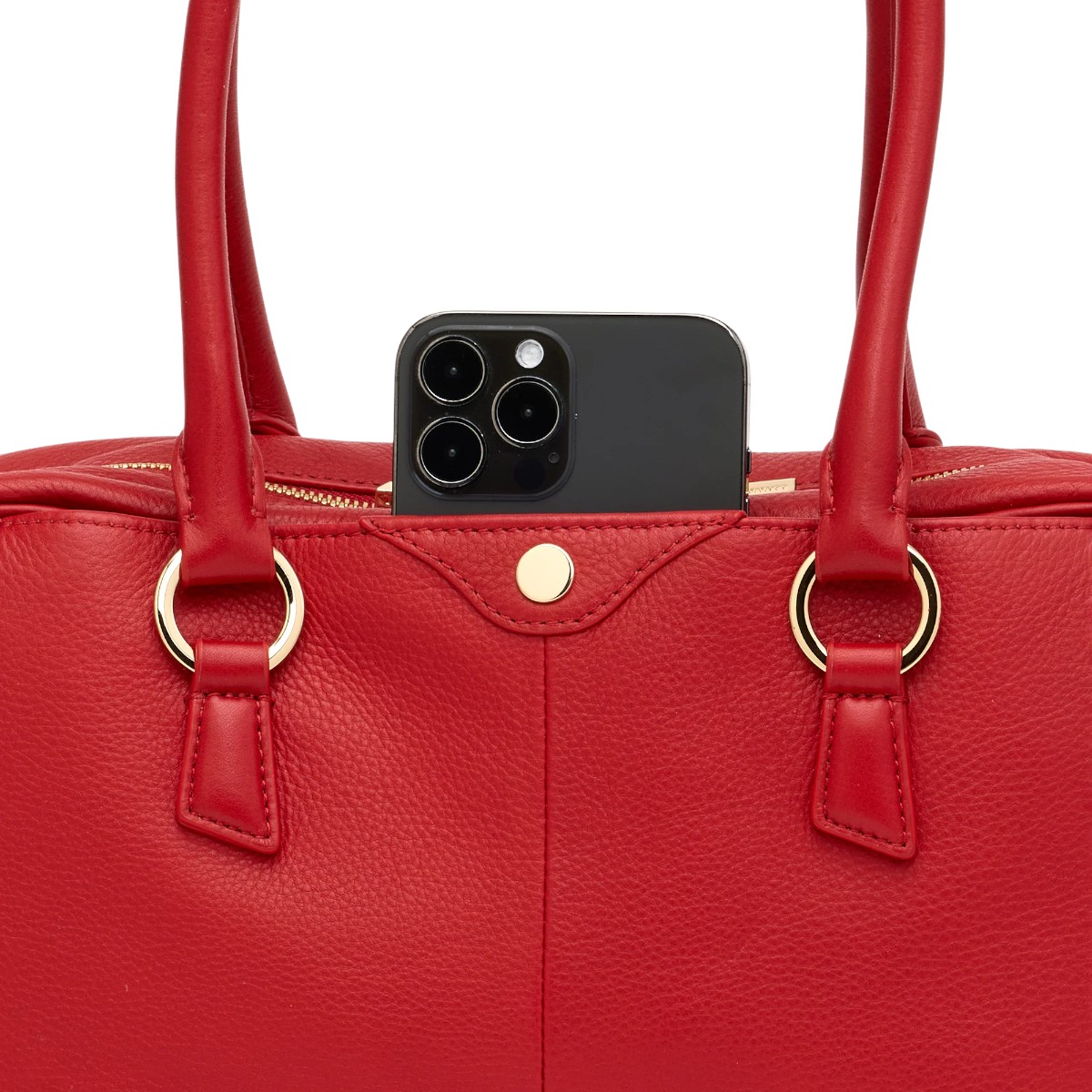 Hammitt Meredith Medium Top Handle Bag, Chili Red and Yellow Gold Tone Hardware