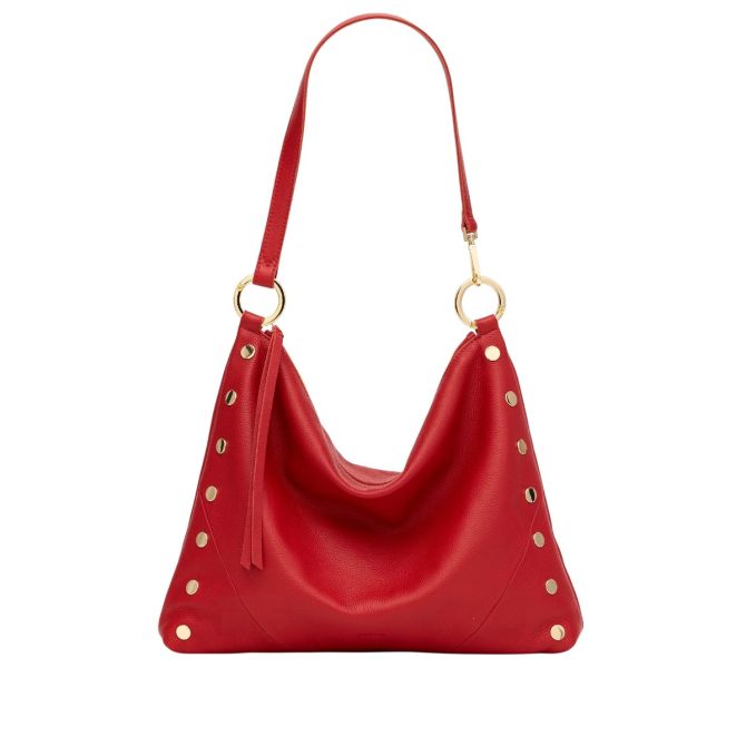 Hammitt Kyle Large Shoulder Bag, Chili Red and Yellow Gold Tone Hardware