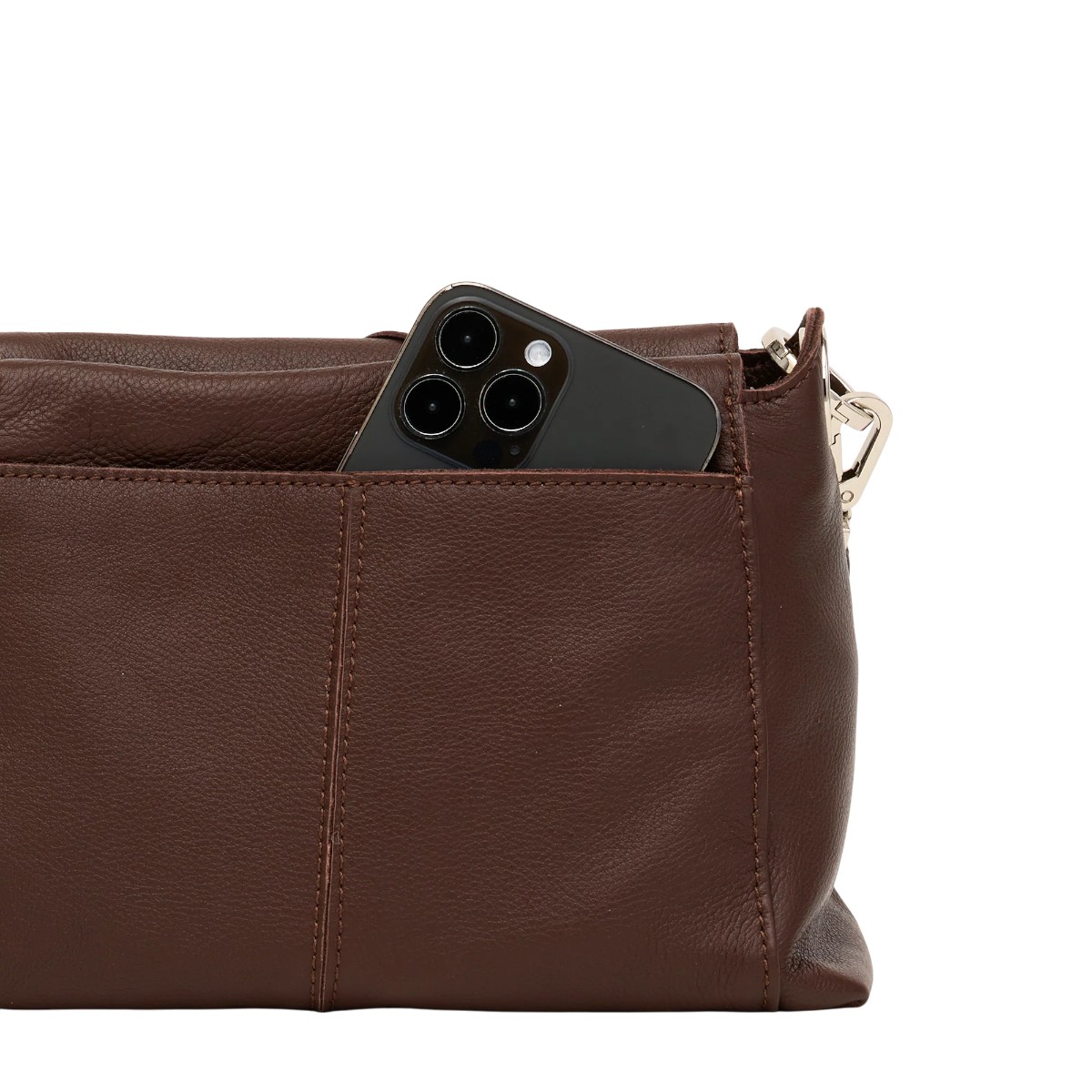 Hammitt Bryant Medium Shoulder Bag, Espresso Pebble Weave and Silver Hardware