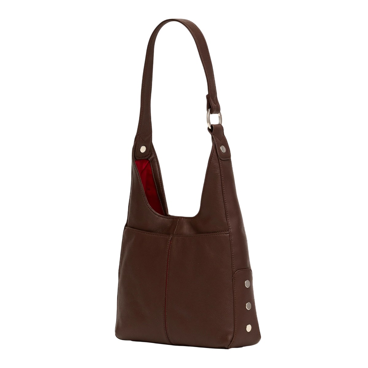 Hammitt Tim Medium Shoulder Bag, Espresso Pebble Weave and Silver Hardware