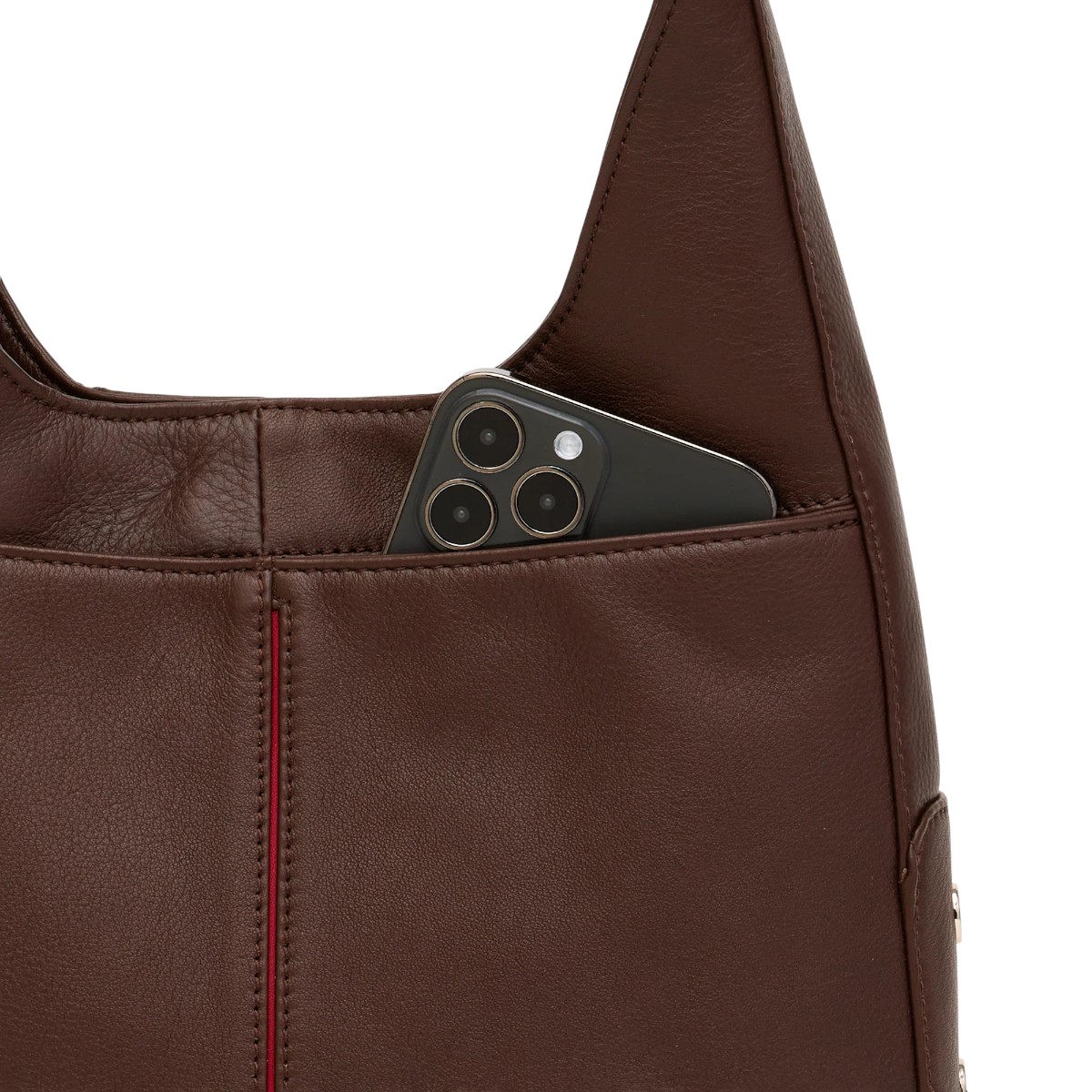 Hammitt Tim Medium Shoulder Bag, Espresso Pebble Weave and Silver Hardware