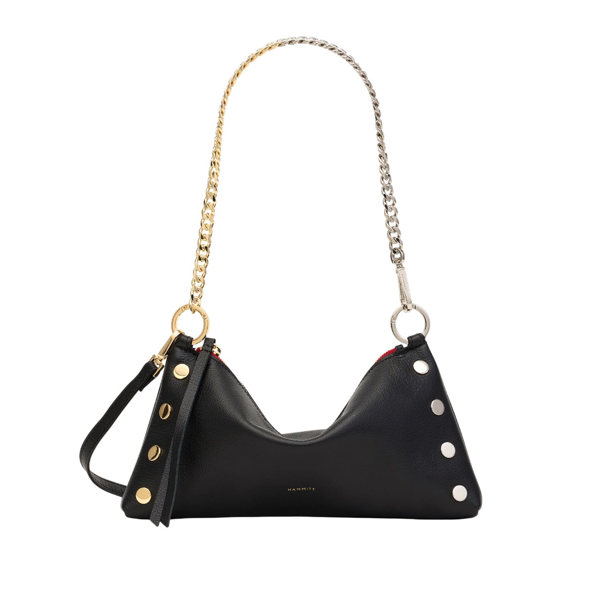 Hammitt Kyle Revival Small Shoulder Bag, Black Press and Yellow Gold Tone / Silver Hardware