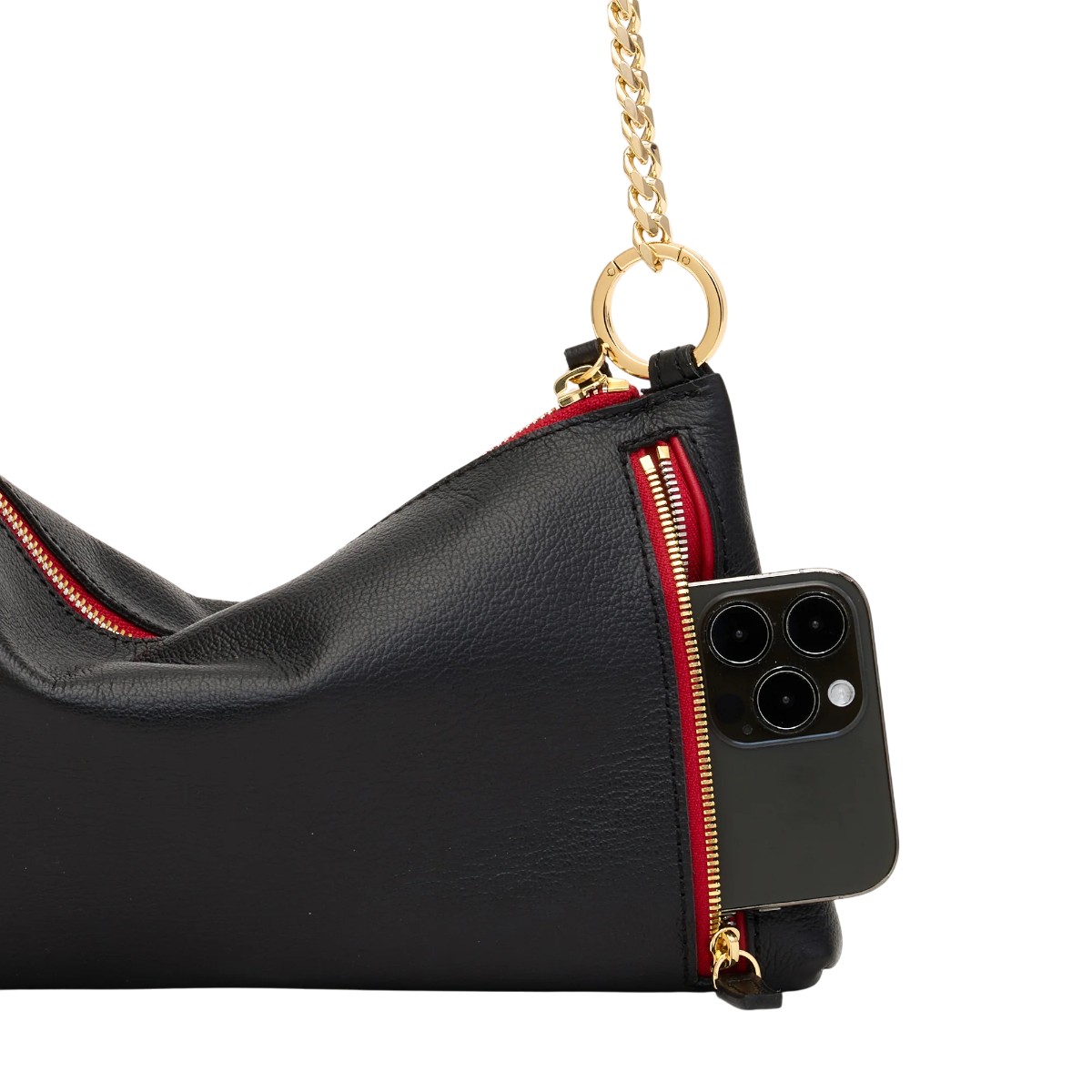 Hammitt Kyle Revival Small Shoulder Bag, Black Press and Yellow Gold Tone / Silver Hardware