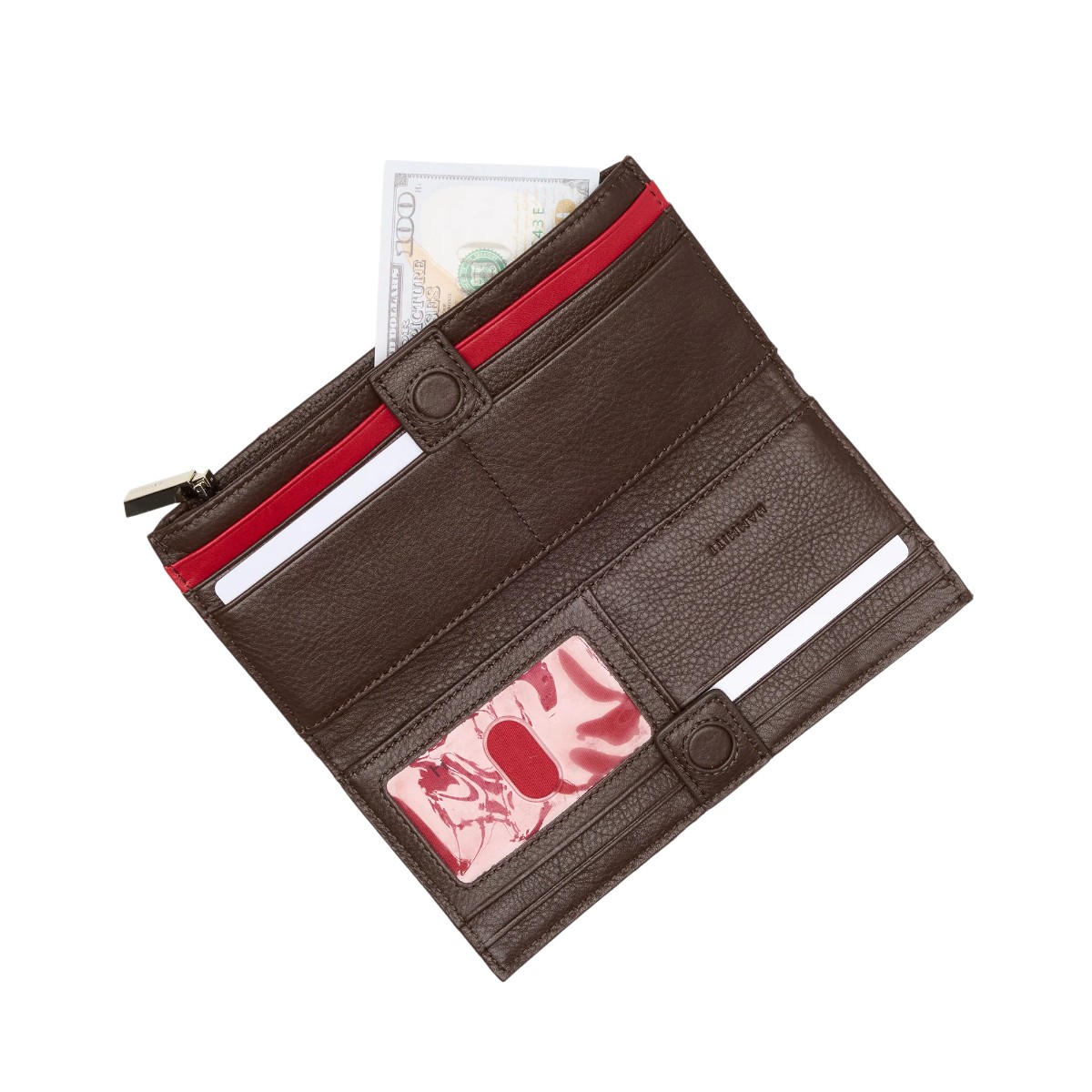 Hammitt 110 North Wallet, Espresso Pebble and Silver Hardware