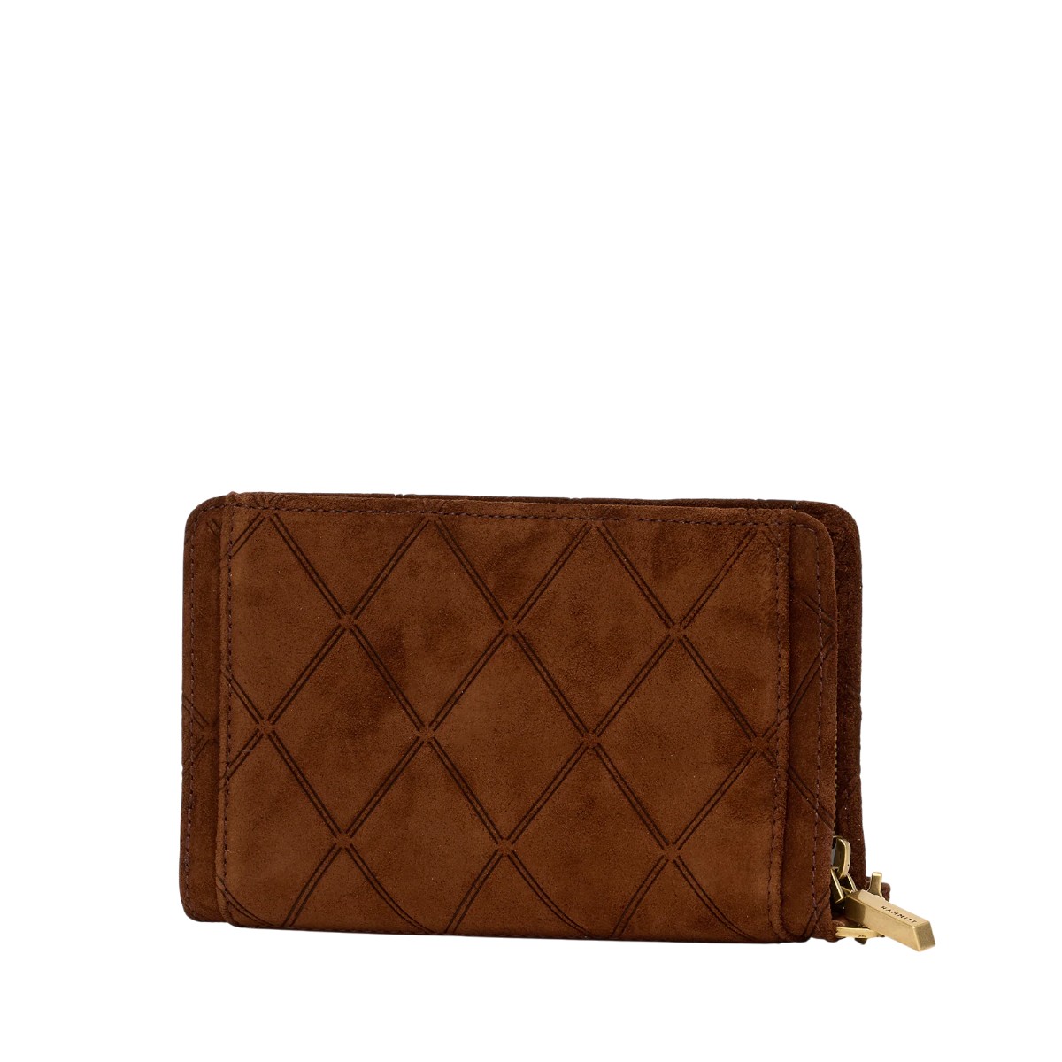 Hammitt Bryant Wallet, Chocolate Diamond Suede and Antique Yellow Gold Tone Hardware