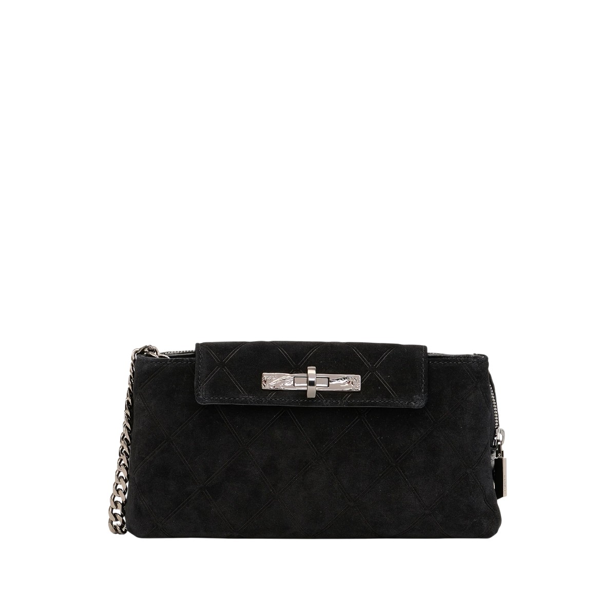 Hammitt Charlotte Small Clutch Bag, Noir Diamond Suede and Gunmetal Hardware