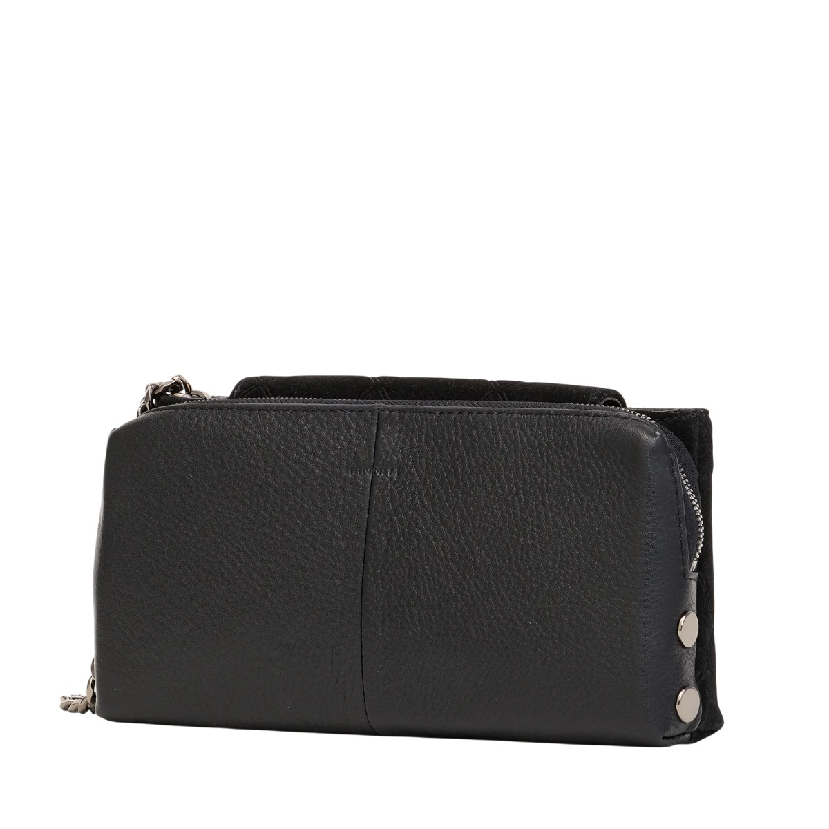 Hammitt Charlotte Small Clutch Bag, Noir Diamond Suede and Gunmetal Hardware