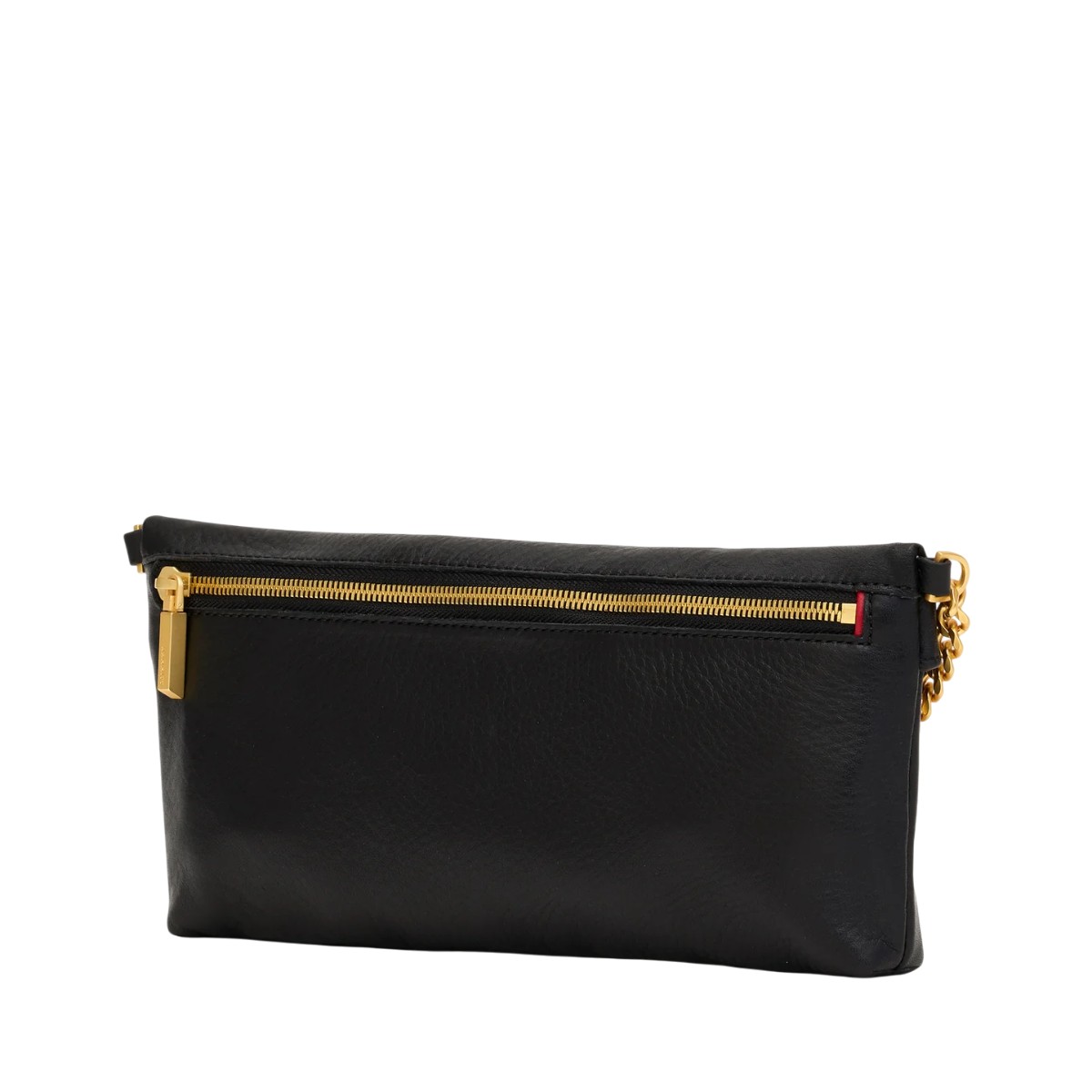 Hammitt Invitation Clutch Bag, Black and Brushed Yellow Gold Tone Hardware