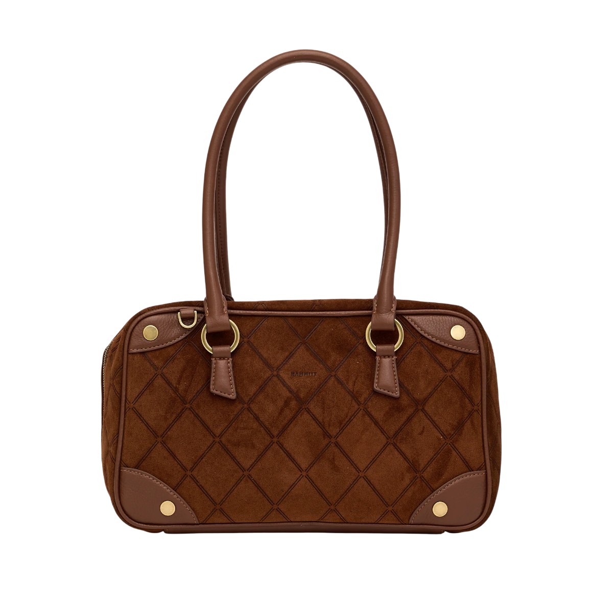 Hammitt Meredith Medium Top Handle Bag, Chocolate Diamond Suede and Antique Yellow Gold Tone Hardwar
