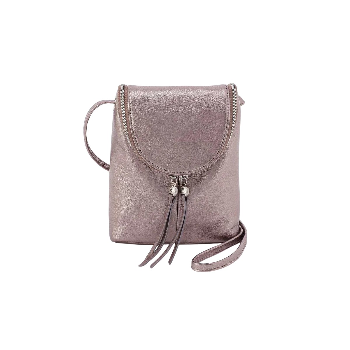 HOBO Fern Crossbody Bag, Pewter Spur Metallic Leather