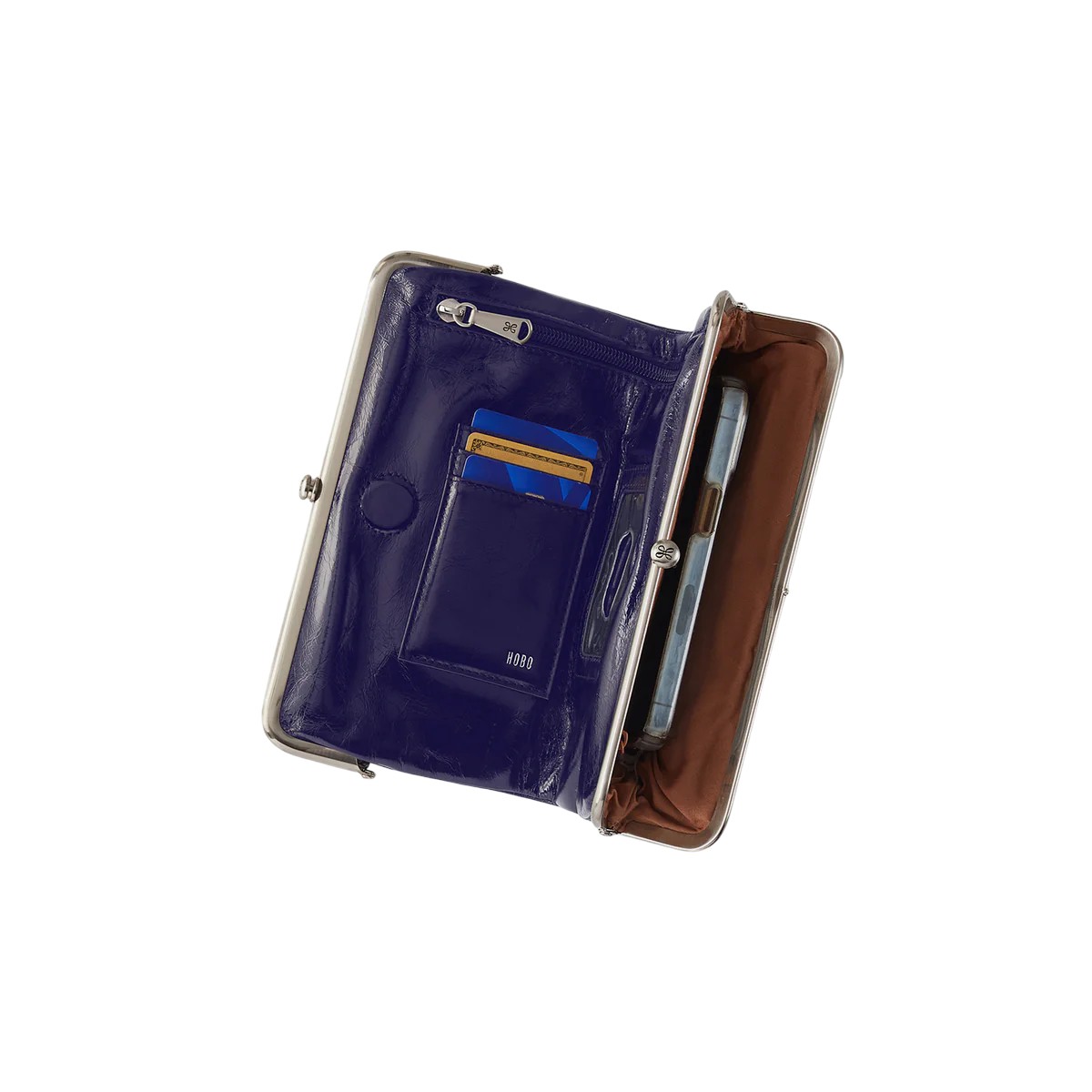 HOBO Lauren Clutch Wallet, Winter Violet Polished Leather