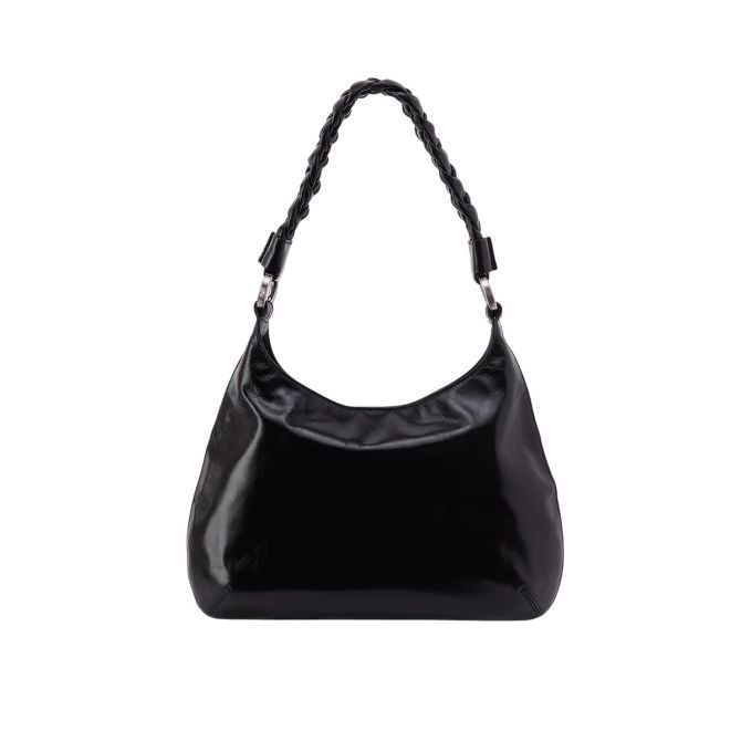HOBO Madison Shoulder Bag, Black Polished Leather