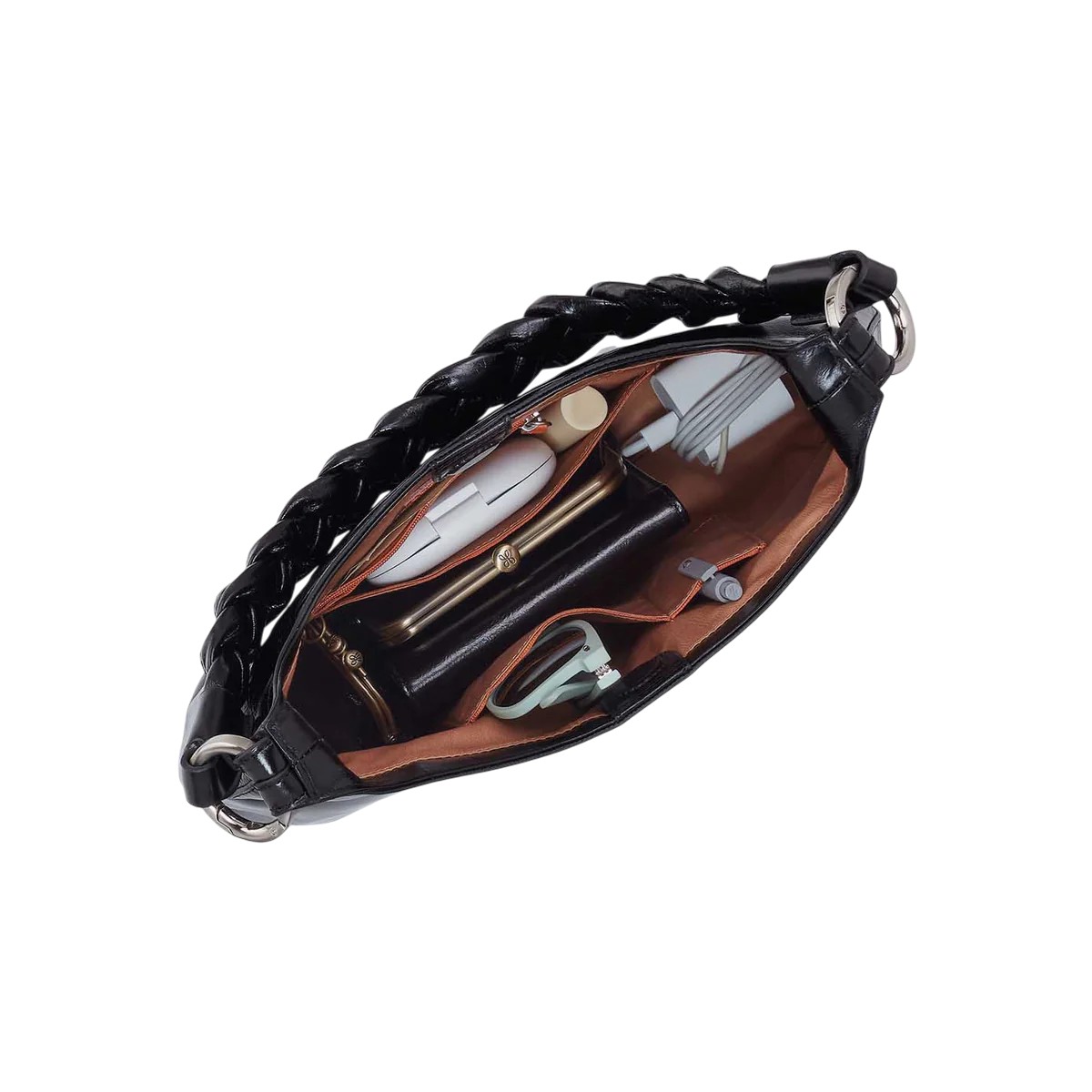 HOBO Madison Shoulder Bag, Black Polished Leather