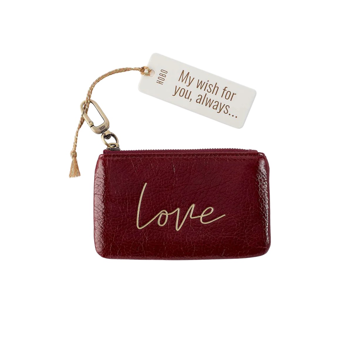 HOBO Sentiment Pouch, Garnet Gloss Aniline Gloss Leather
