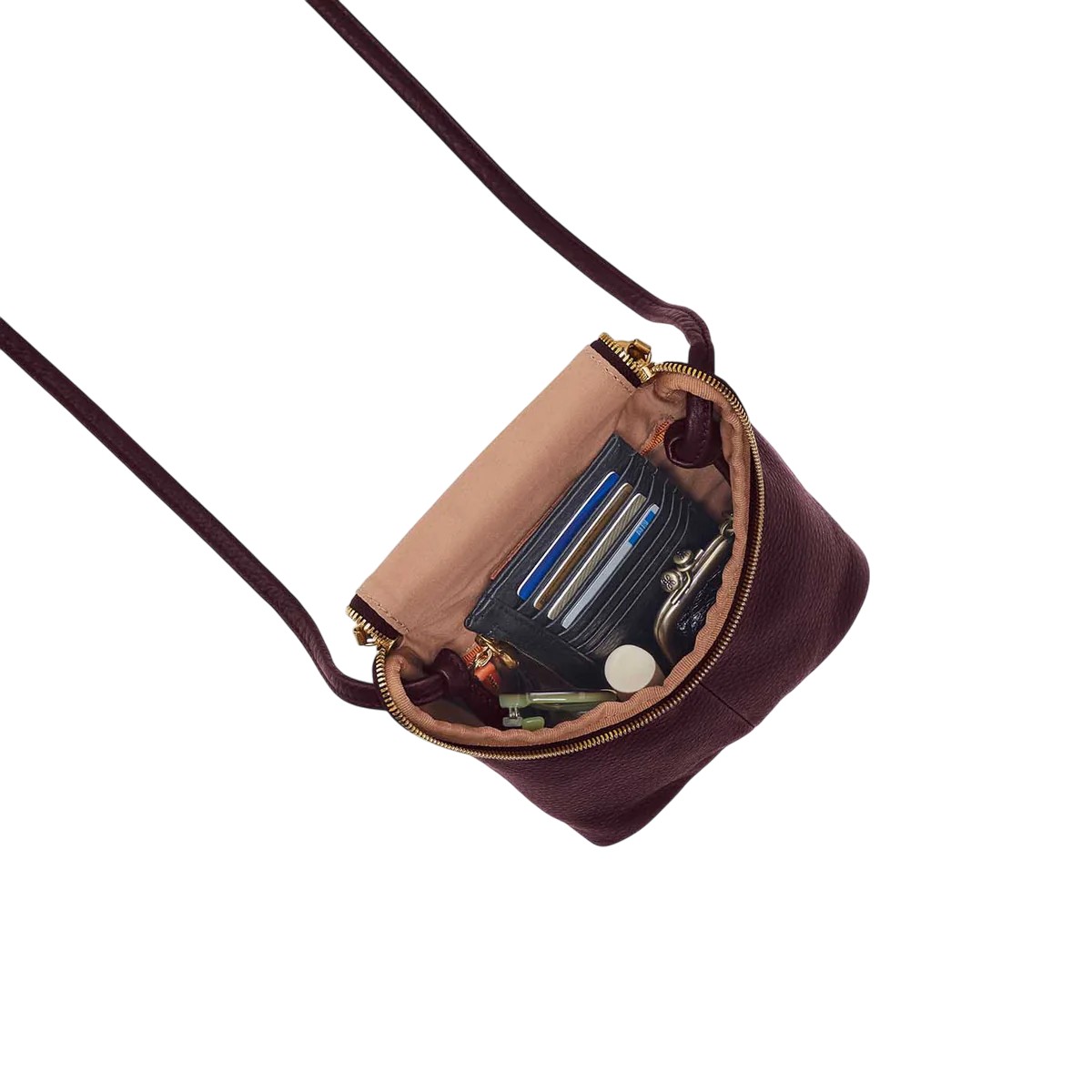 HOBO Fern Crossbody, Mulberry Glaze Pebbled Leather