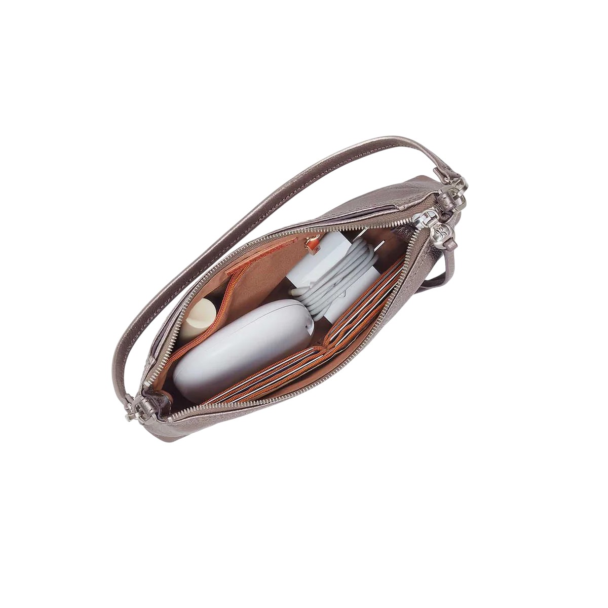 HOBO Darcy Crossbody Bag, Pewter Spur Metallic Leather