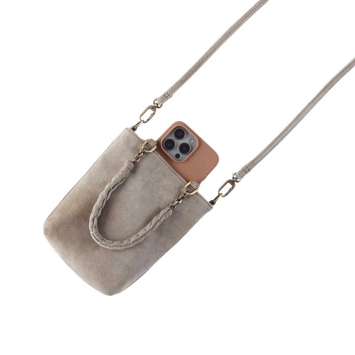 HOBO Tennessee Mini Top Handle Bag, Golden Granite Nubuck Leather