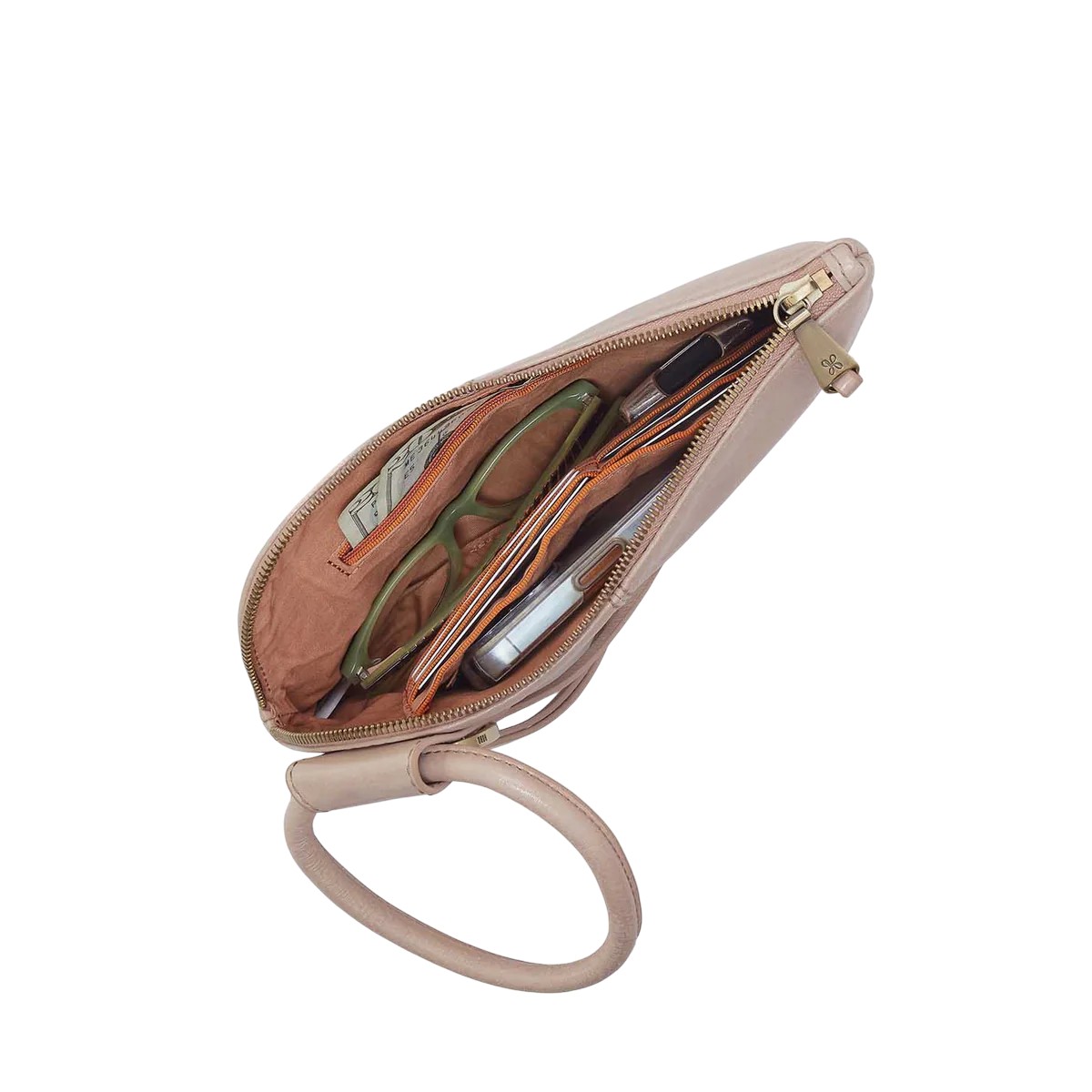 HOBO Sable Wristlet, Stone Gloss Aniline Gloss Leather