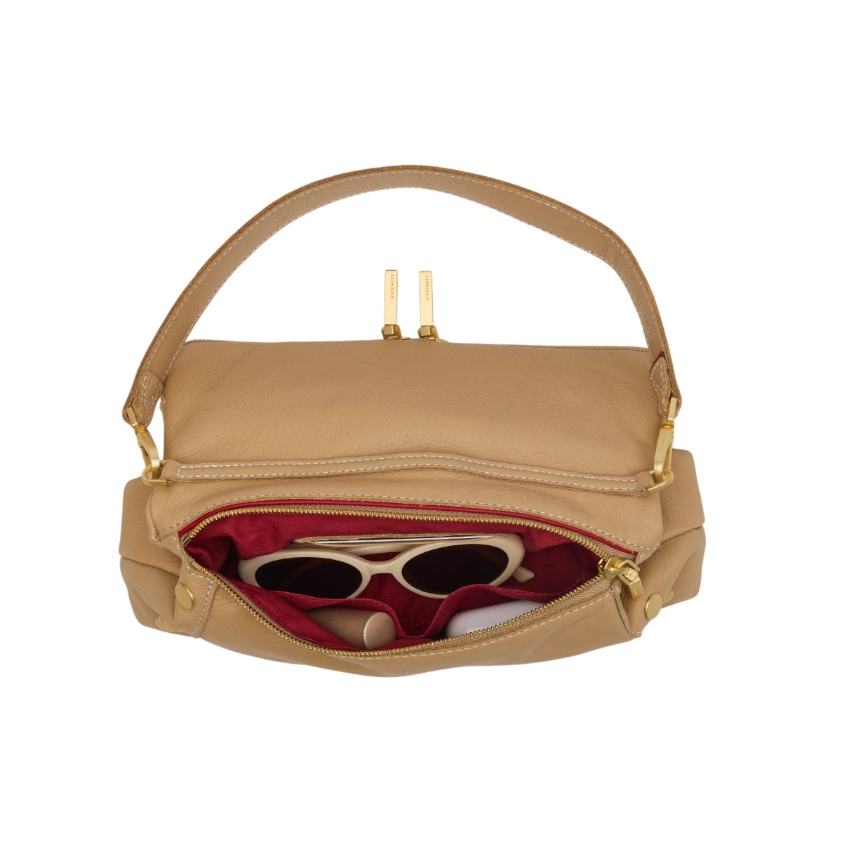 Hammitt Beverly Medium Top Handle Bag, Toasty Sand and Brushed Yellow Gold Tone Hardware