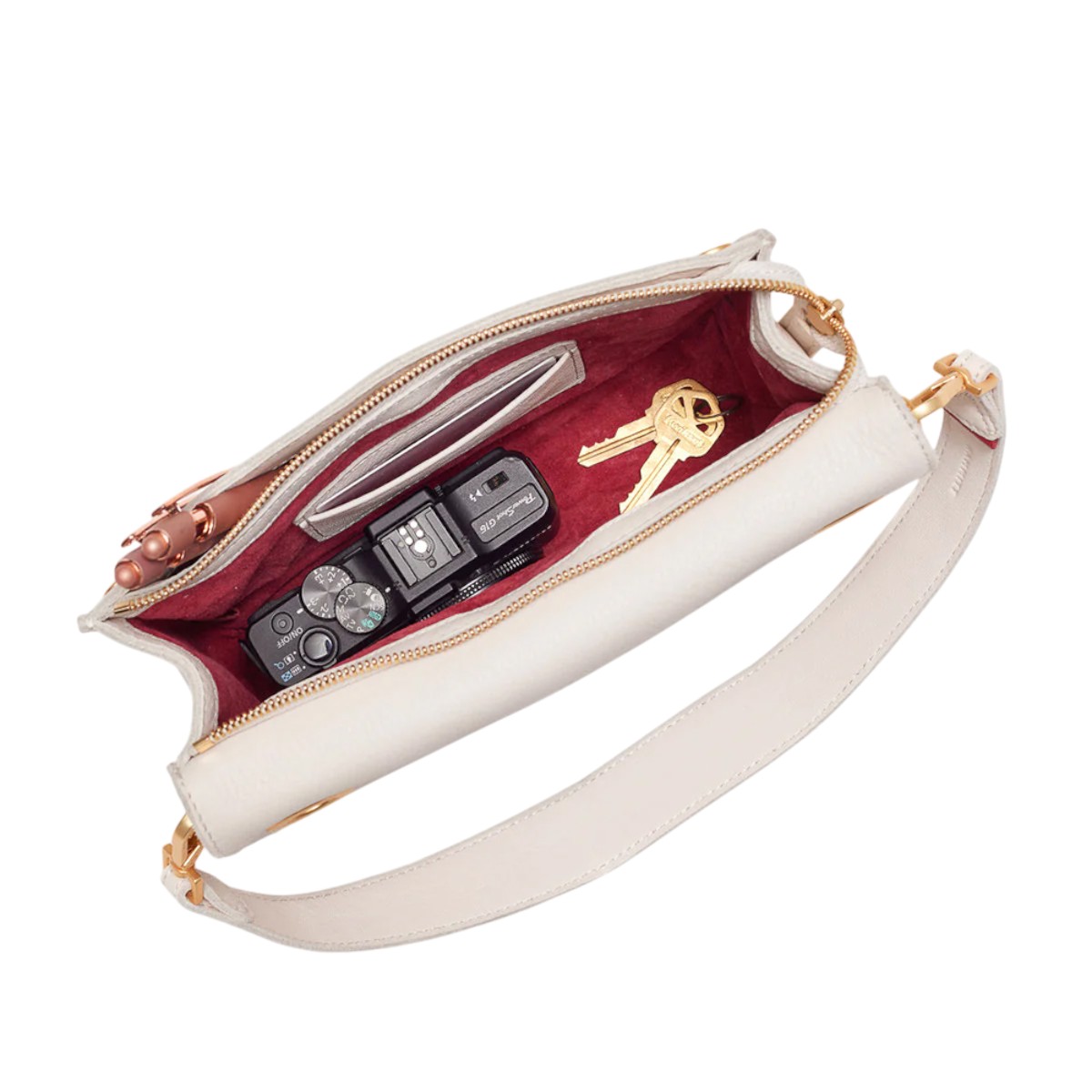 Hammitt Montana Small Clutch, Calla Lily White and Brushed Yellow Gold Hardware