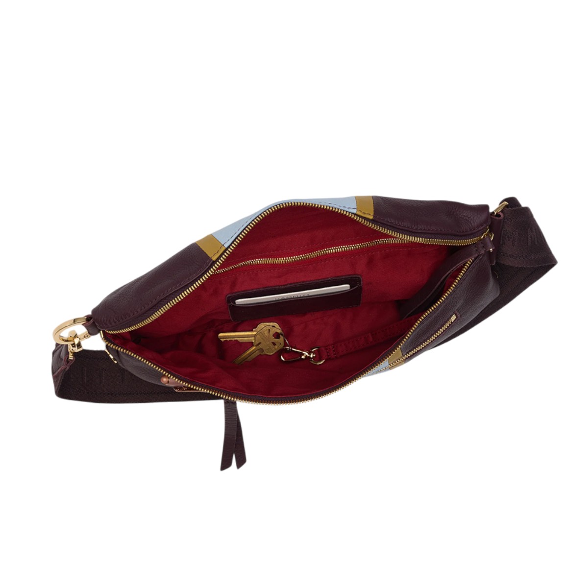 Hammitt Charles Large Crossbody, Regatta Stripe and Yellow Gold Tone Hardware
