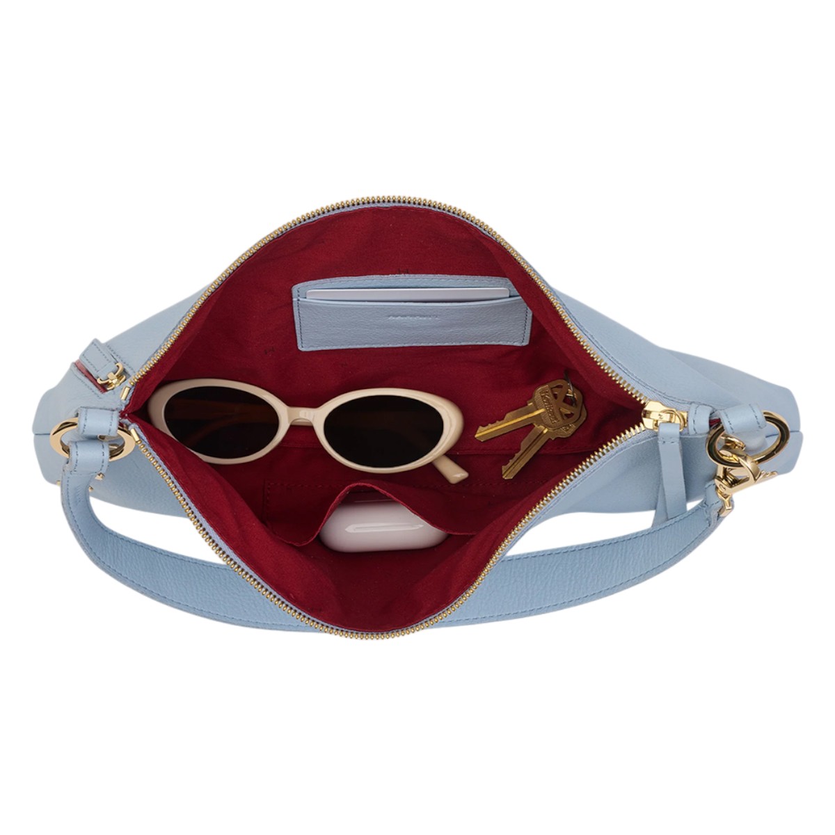 Hammitt Kyle Medium Shoulder Bag, Hazy Blue and Yellow Gold Tone Hardware
